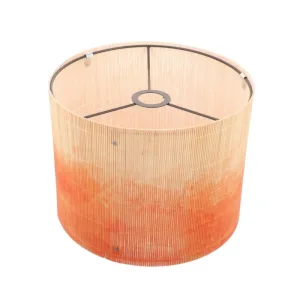 Abat Jour Bambou imprimé Orange et Beige