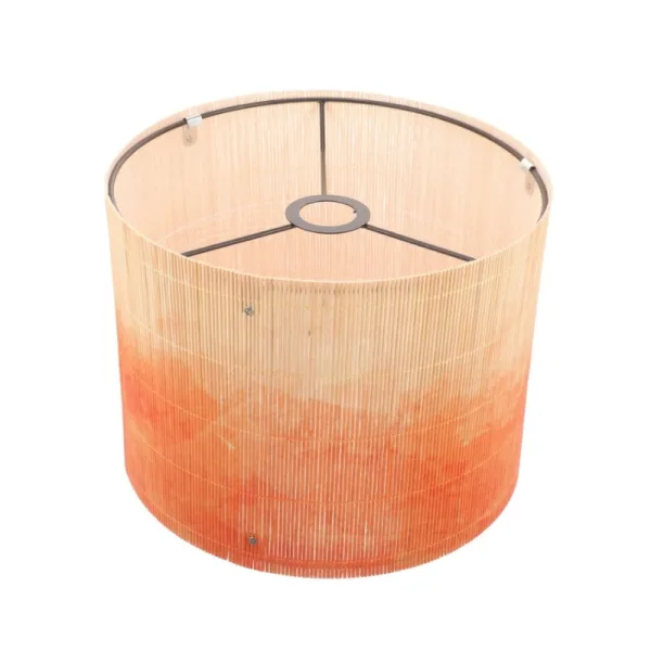 Abat Jour Bambou imprimé Orange et Beige