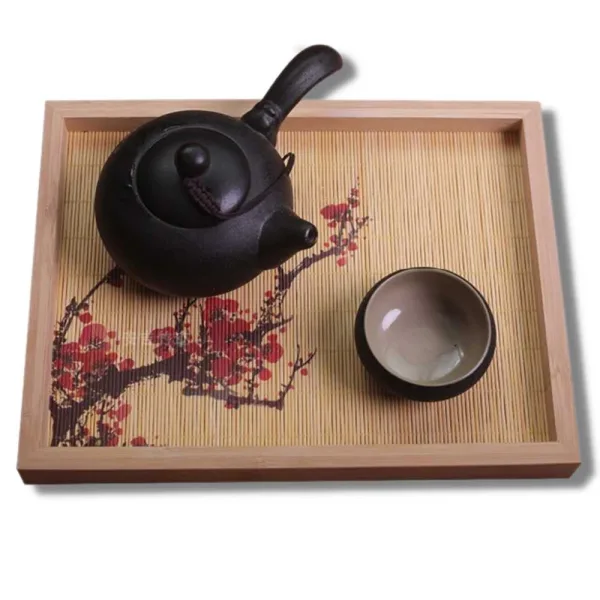 Plateau Bambou Imprimé Fleurs