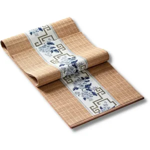 Set de table Bambou naturel motif bleu clair