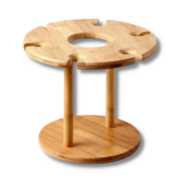 Support Bambou pour 6 verres de vin