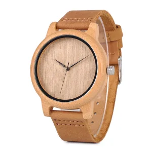 Montre En Bambou L Quartz Suisse